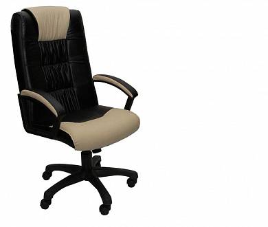 Кресло офисное руководителя Фортуна 5(3) комби, пятилучие пластиковое, Аленсио