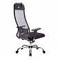 Кресло офисное МЕТТА  Комплект 18/2D, светло-серая спинка, черное сидение, сетка, хром до 120 кг.