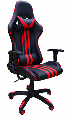 Игровое компьютерное кресло, черно-красный, пластиковое основание недорого в Екатеринбурге