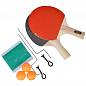 Набор для тенниса: ракетка 2 шт, теннисный мяч 3 шт, держатель для сетки 2 шт, сетка, дерево, SILAPRO