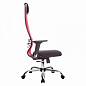 Кресло офисное МЕТТА  Комплект 18/2D, красная спинка, черное сидение, сетка, хром до 120 кг.