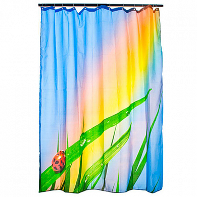 Шторка для ванной Vetta, ткань полиэстер с утяжелит, 180x180cм, фотопечать, "Трава-радуга" недорого в Екатеринбурге