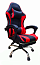 Игровое компьютерное кресло с подставкой для ног, черно-красный, хром