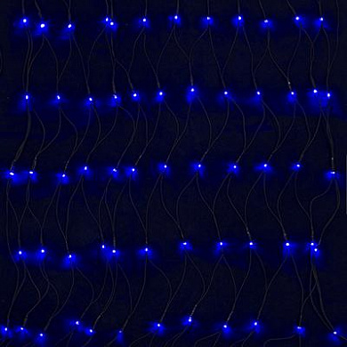 Гирлянда электрическая сетка, 144 led, 1,6*1,6, синяя, 8 режимов, ПВХ провод, 220В Сноу бум