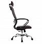 Кресло офисное МЕТТА комплект 32 темно-коричневая кожа NewLeather, хром до 120 кг