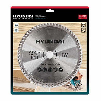 Диск пильный по ламинату Hyundai D255mm, 64T, D30/20/25.4mm недорого в Екатеринбурге