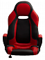 Кресло игровое Фортуна 5(74) красно-черное, механизм качения, пятилучье пластик